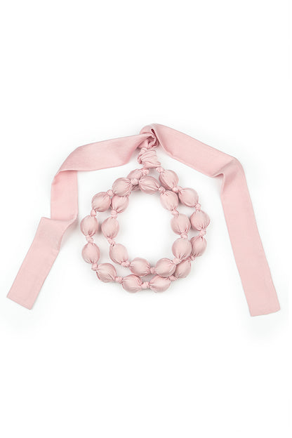 Powder Pink Silk Bead Necklace 6