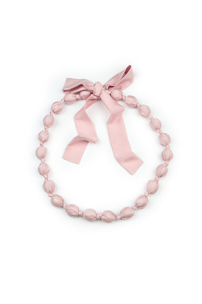Powder Pink Silk Bead Necklace 4