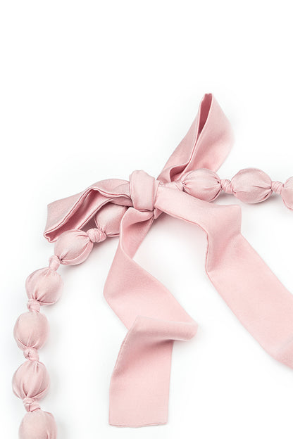 Powder Pink Silk Bead Necklace 5