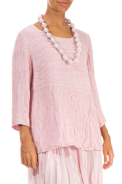Powder Pink Silk Bead Necklace 3