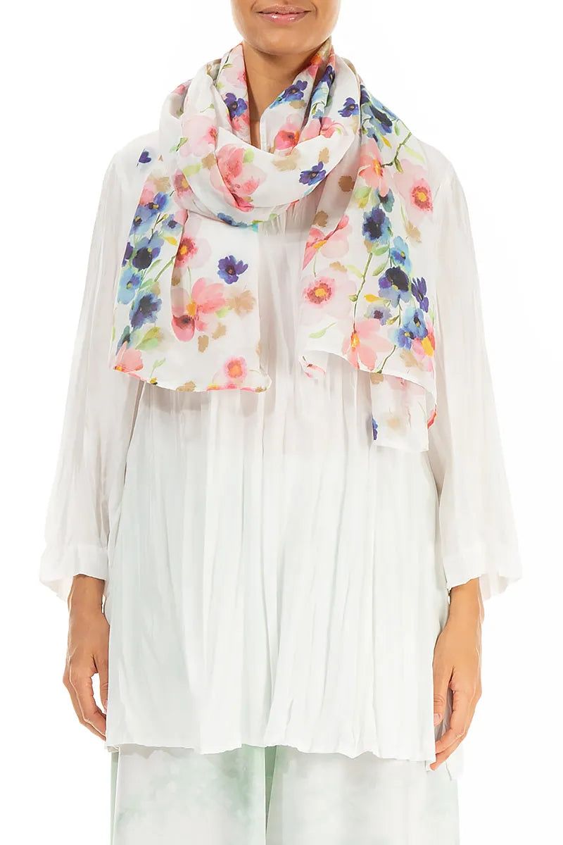 Seiden-Baumwoll-Schal in Primelgelb