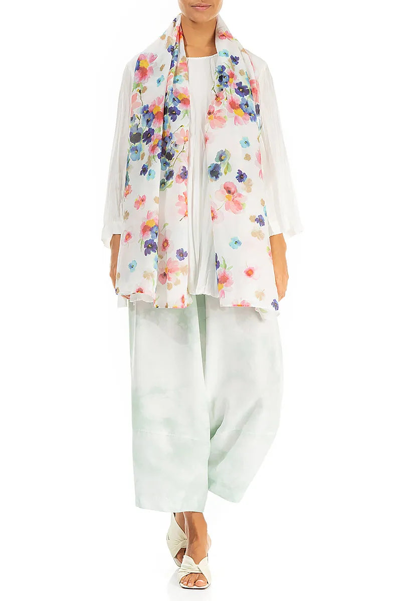 Seiden-Baumwoll-Schal in Primelgelb