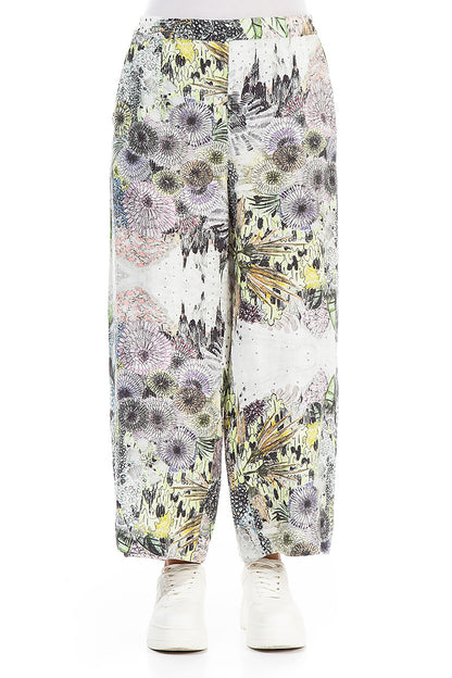 Purple Edge Botanical Linen Trousers 1