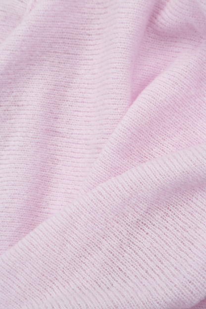 Long Open Light Pink Wool Cardigan 5
