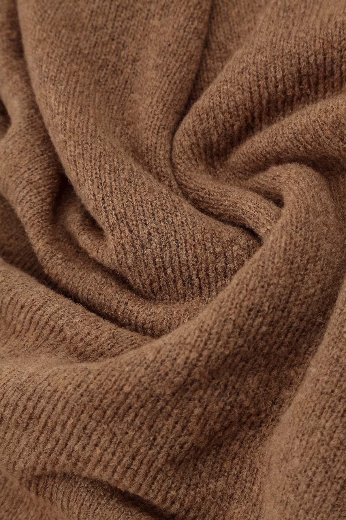 Frilled Neck Caramel Wool Cardigan 6