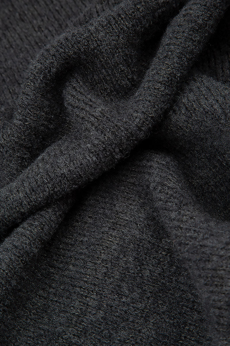 Lockere zweifarbige graue Wollstrickjacke