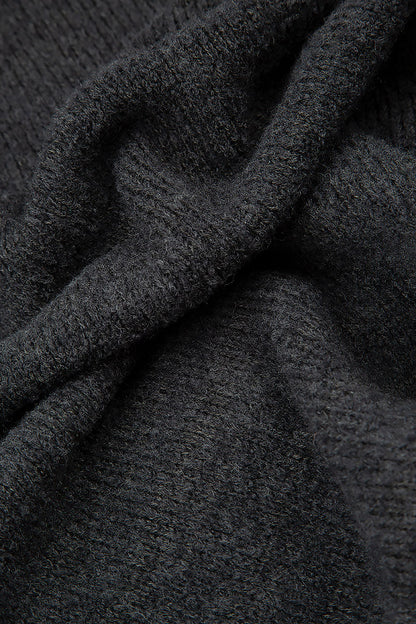 Lockere zweifarbige graue Wollstrickjacke
