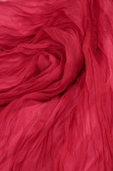 Raspberry Crumpled Silk Chiffon Scarf 7