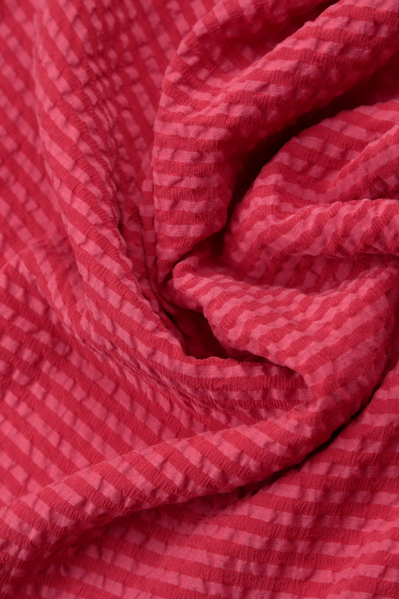 Raspberry Textured Silk Scarf 4