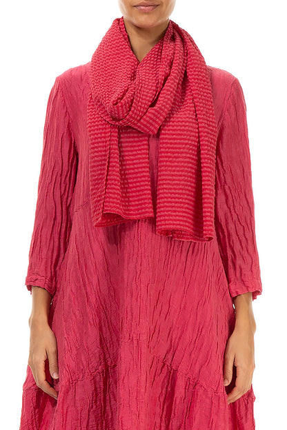 Raspberry Textured Silk Scarf 1