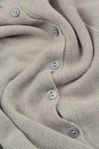 Raw Collar Soft Grey Linen Cardigan 6
