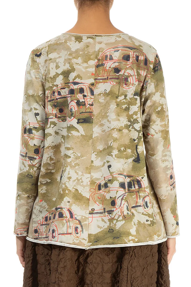 Raw Edge Retro Cotton Blouse