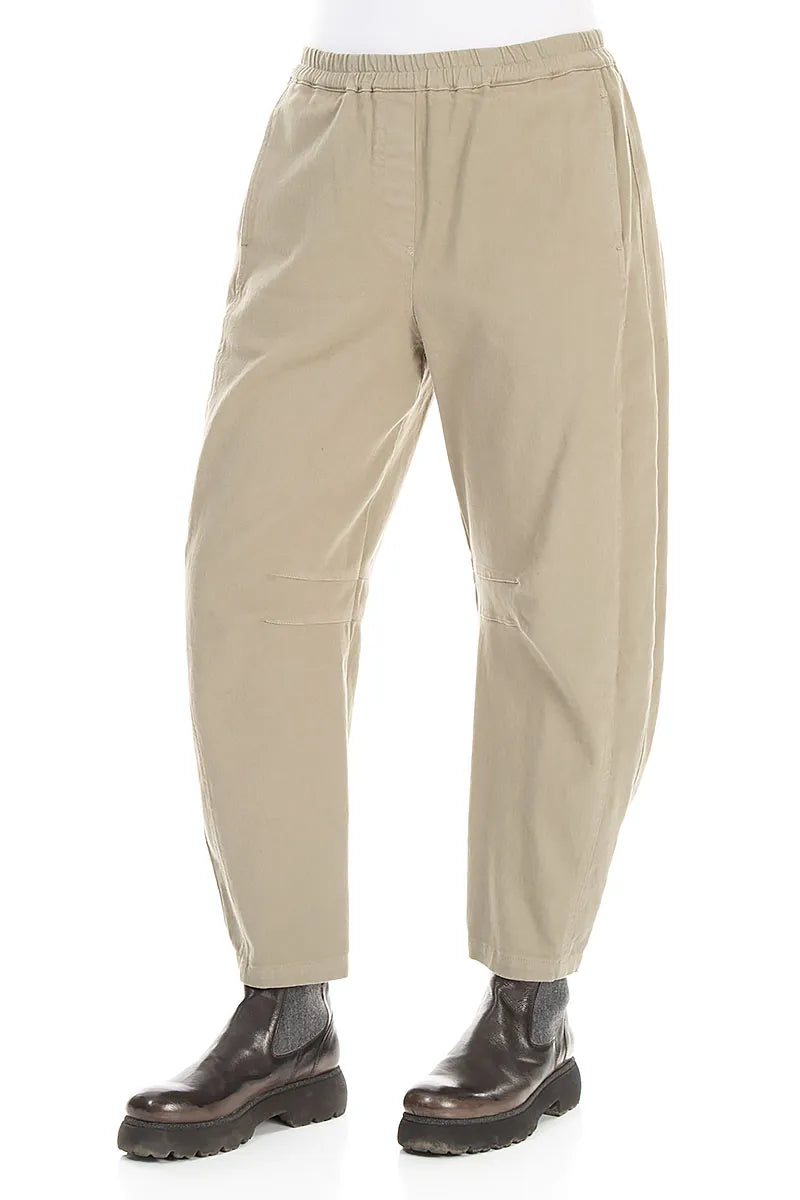 Relaxed Barrel Olive Grey Denim Cotton Trousers 3