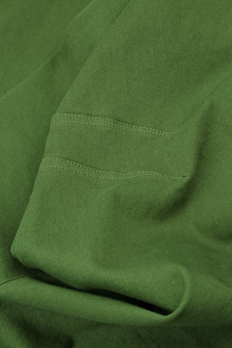 Relaxed Barrel Shamrock Green Denim Cotton Trousers 5