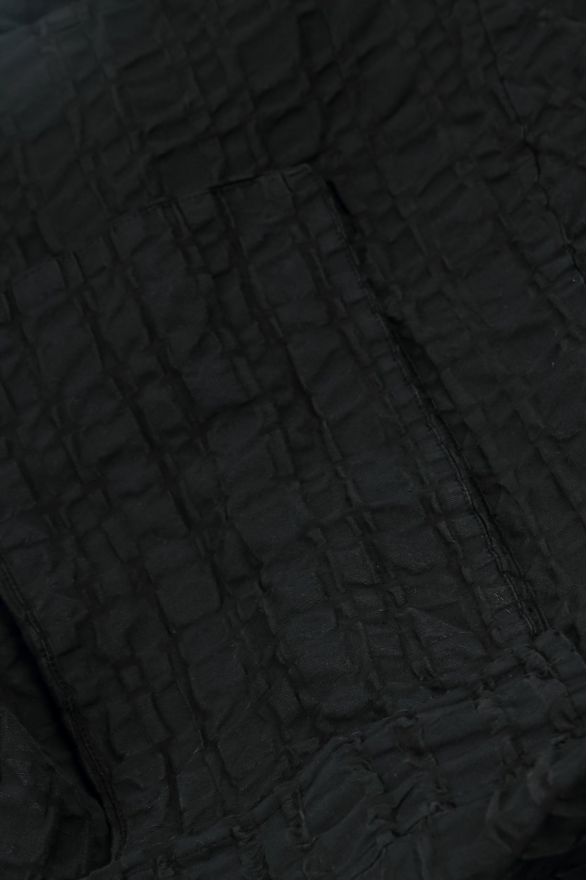 Veste décontractée à carreaux noirs en lin et coton