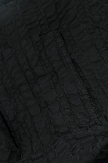 Veste décontractée à carreaux noirs en lin et coton