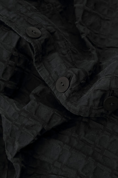 Veste décontractée à carreaux noirs en lin et coton