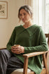 Relaxed Collar Dark Sage Wool Sweater 1