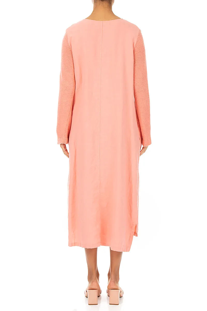 Robe en lin corail décontractée