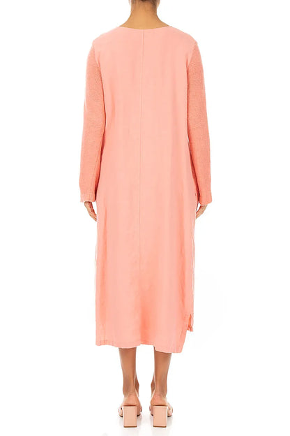 Robe en lin corail décontractée
