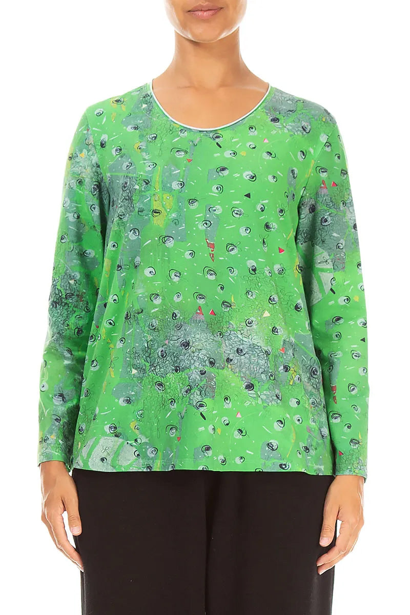 Blouse ample en coton couleur prairie