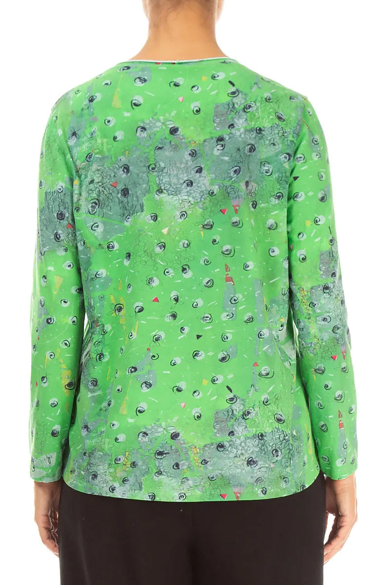 Blouse ample en coton couleur prairie
