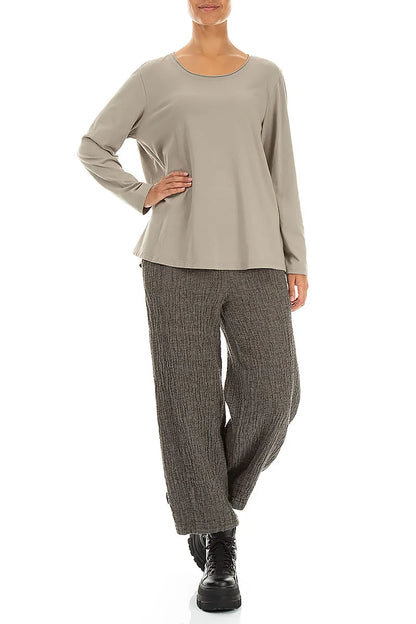 Lockere Bluse aus olivfarbener Baumwolle