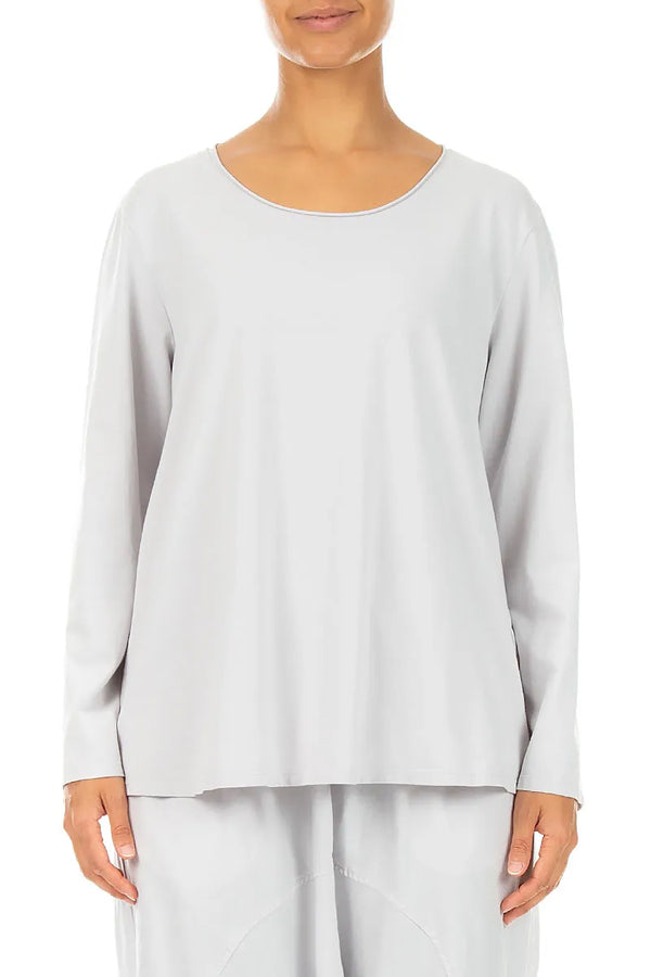 Blouse décontractée en Coton Gris perle