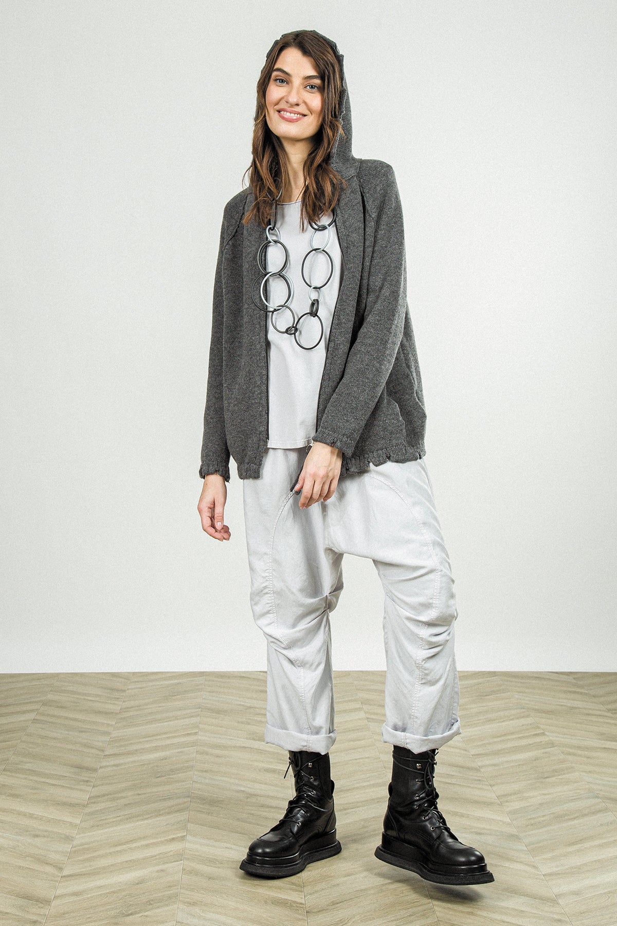 Relaxed Pearl Grey Cotton Blouse 6
