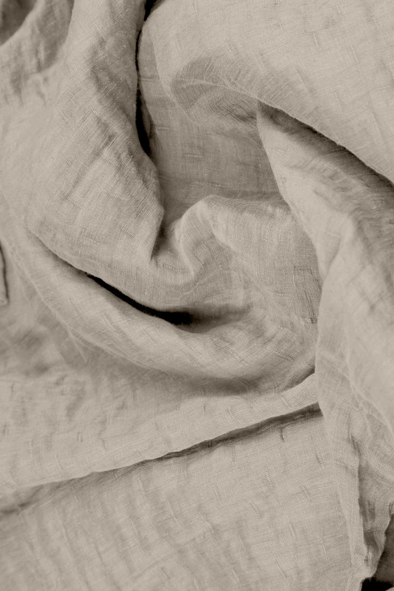 Relaxed Textured Beige Silk Blouse