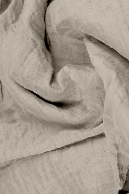 Relaxed Textured Beige Silk Blouse