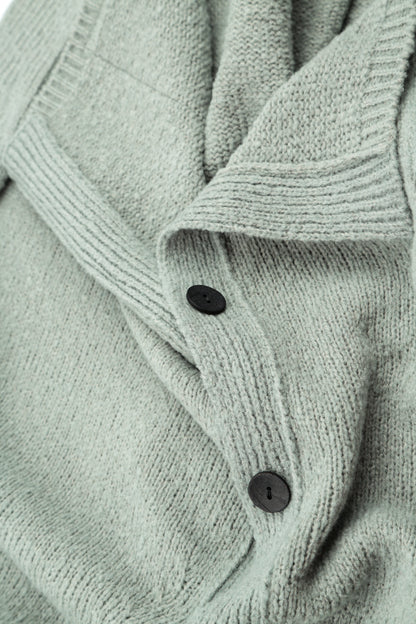 Relaxed V-Neck Pistachio Wool Cardigan 6