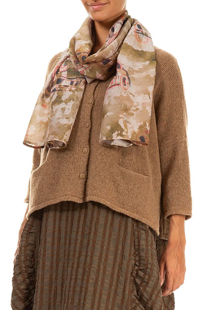 Foulard rétro en soie et coton