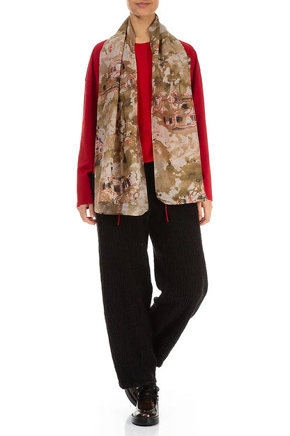 Foulard rétro en soie et coton