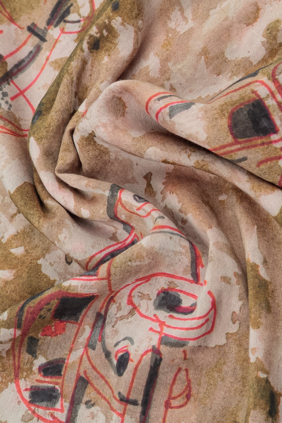 Foulard rétro en soie et coton