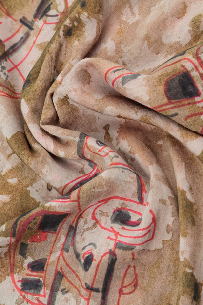 Foulard rétro en soie et coton