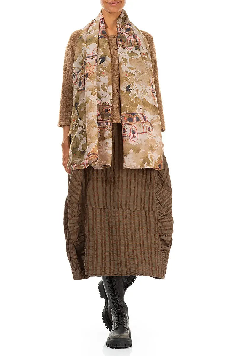 Foulard rétro en soie et coton