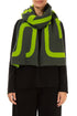 Reversible Lime Green & Charcoal Soft Wool Scarf 1
