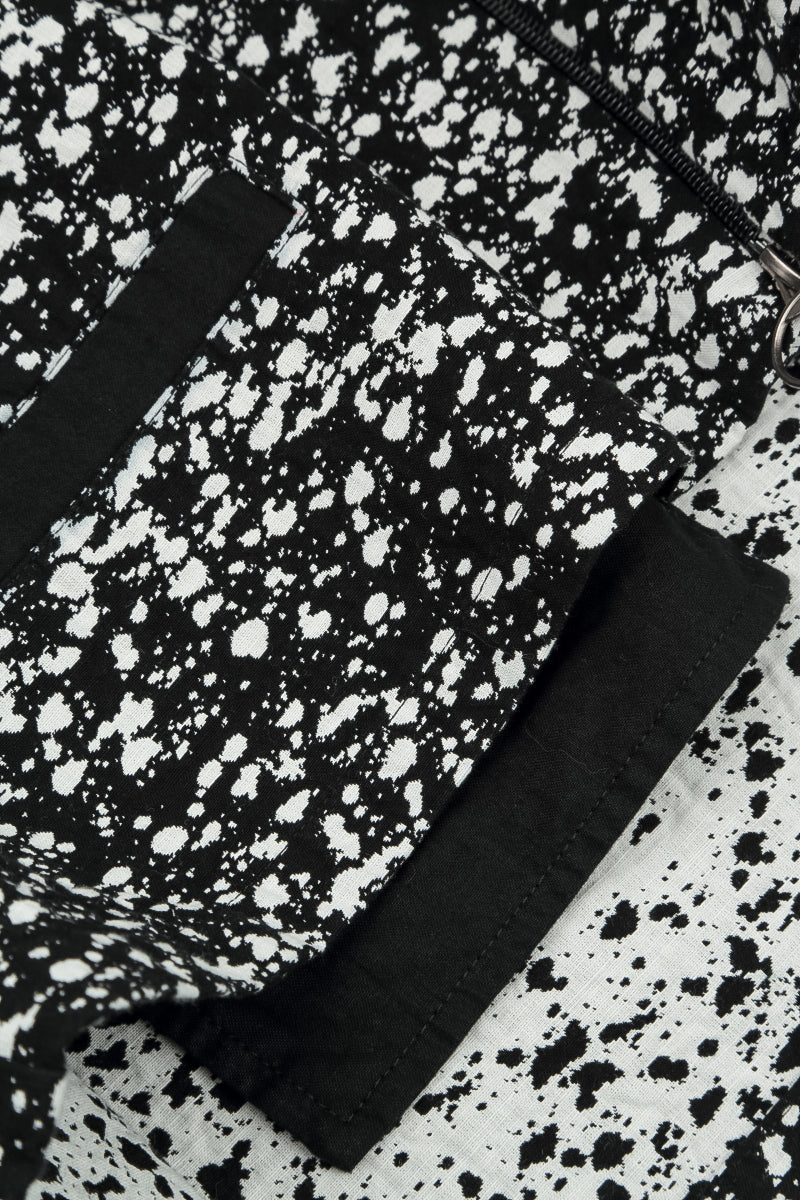 Reversible Speckled Black White Cotton Gilet 6