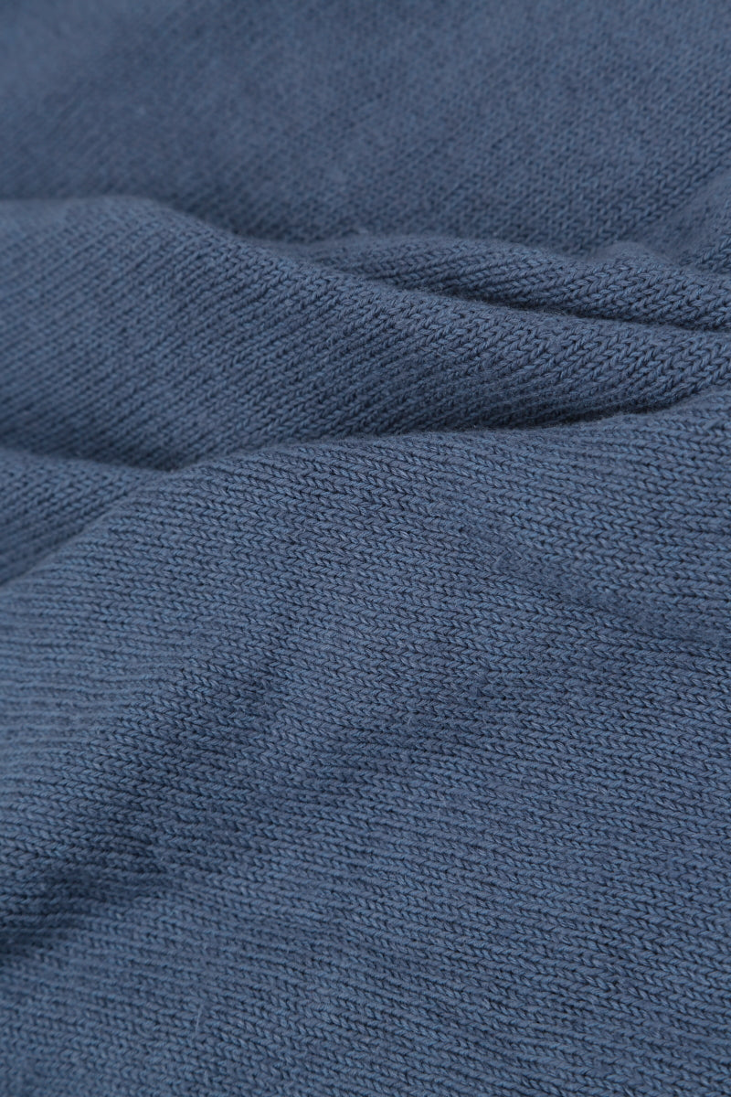Ribbed Hem Blue Nova Linen Cardigan 5