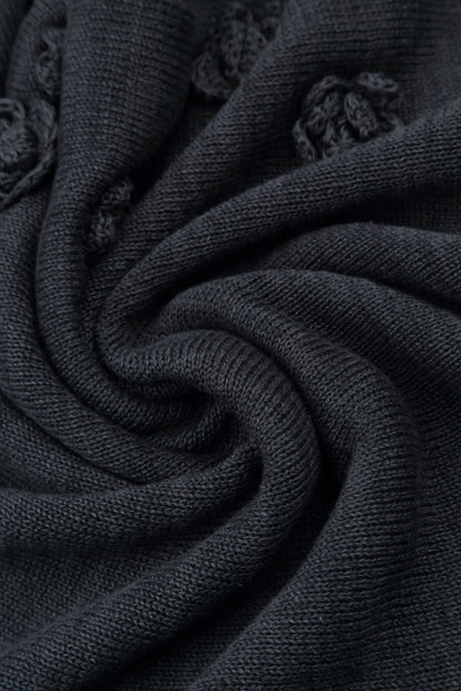 Ribbed Hem Graphite Linen Cardigan 5