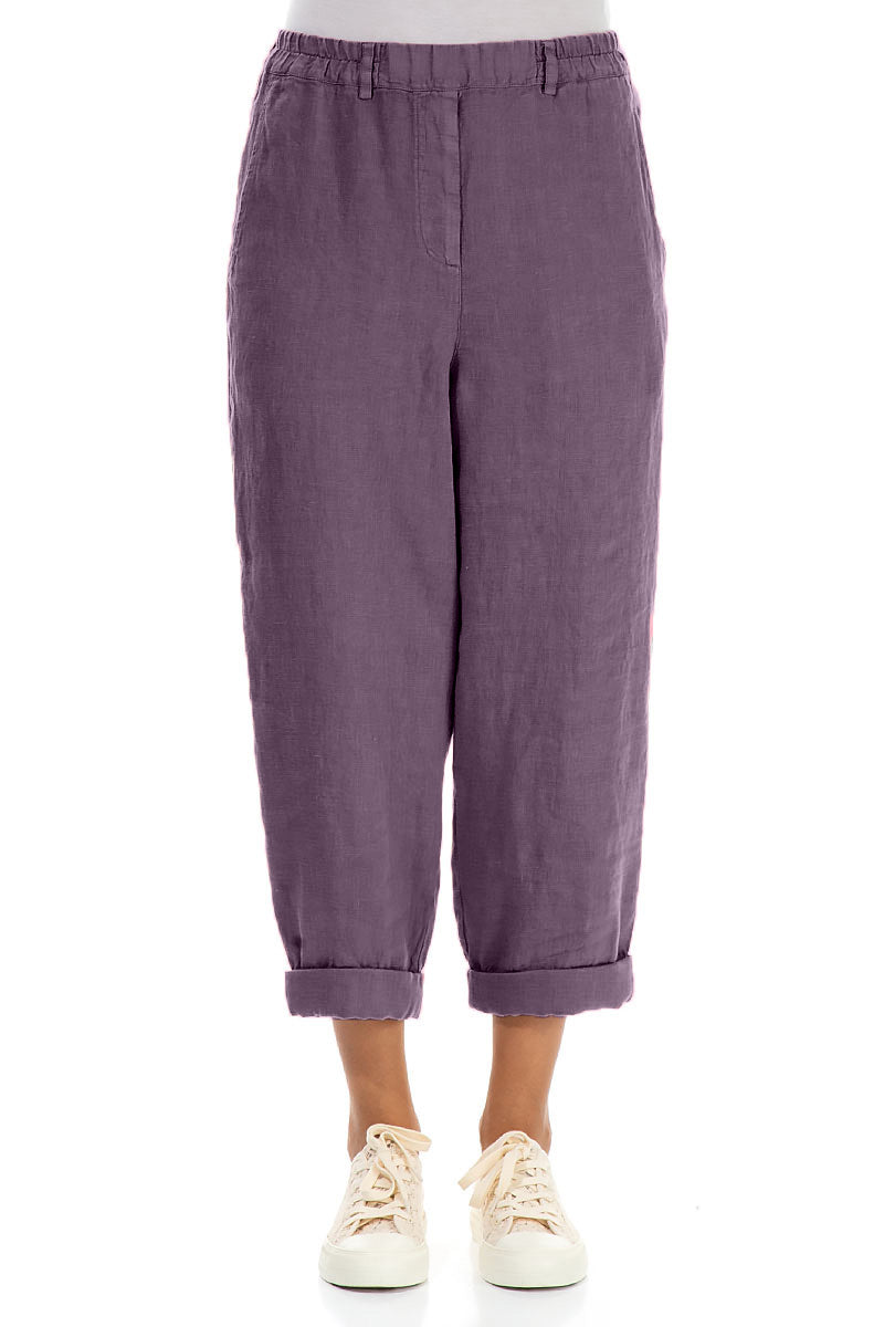 Pantalon en lin Amethyst avec revers