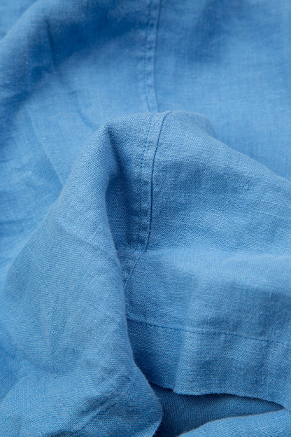 Roll Up Cornflower Linen Trousers 4