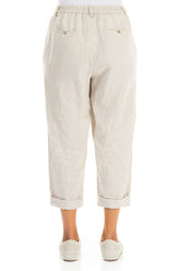 Roll Up Natural Linen Trousers 2