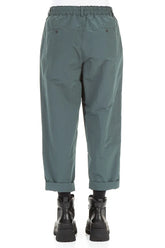 Roll Up Peacock Cotton Trousers 2