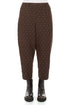 Roll Up Truffle Brown Dotty Silk Trousers 1