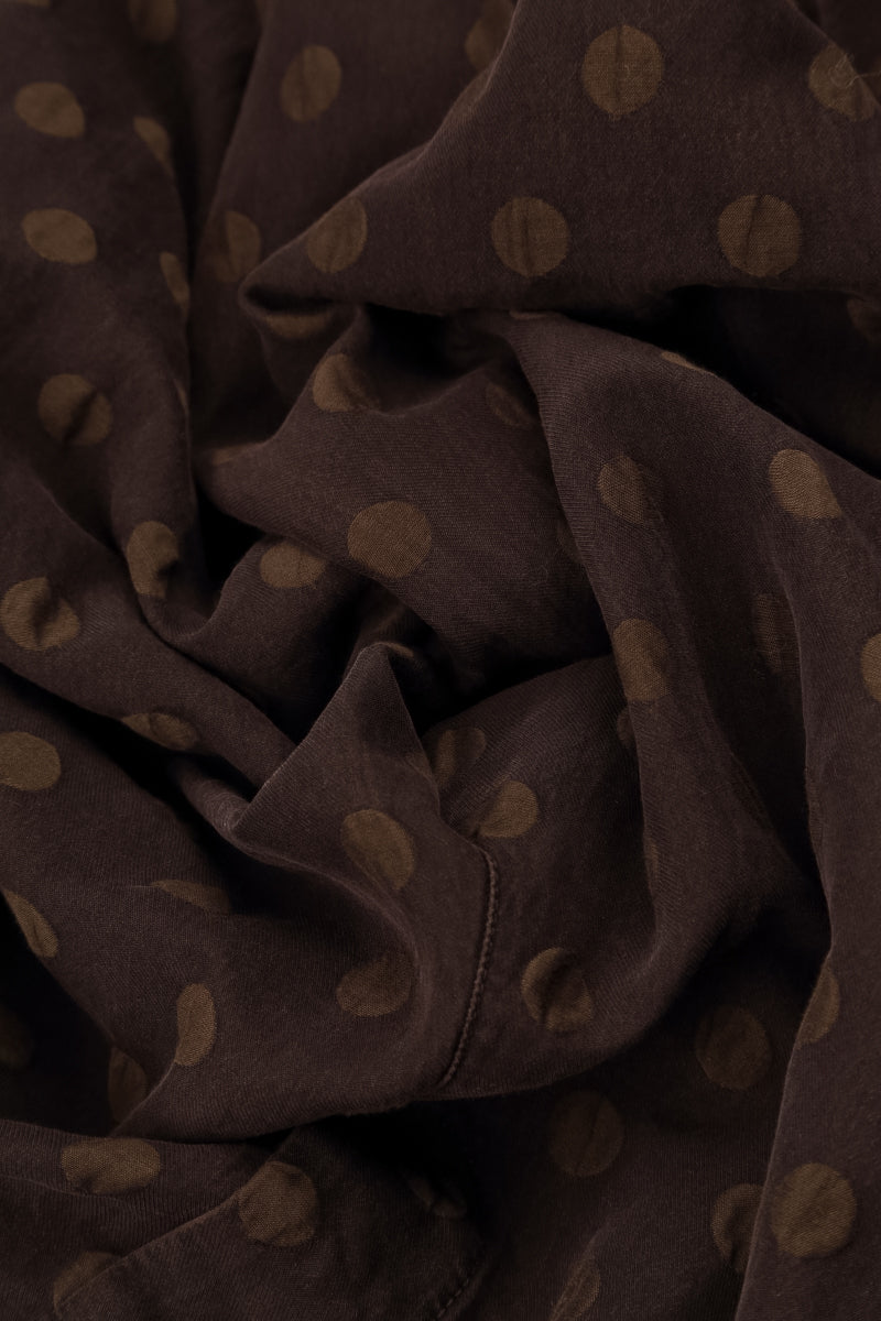 Roll Up Truffle Brown Dotty Silk Trousers 5