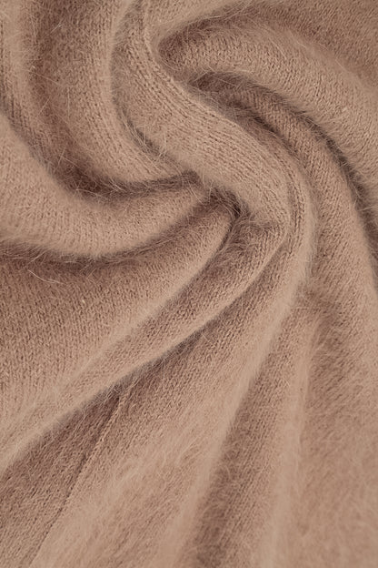 Rolled Neck Soft Taupe Angora Sweater 7