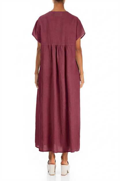 Romantic Antique Ruby Linen Dress 2