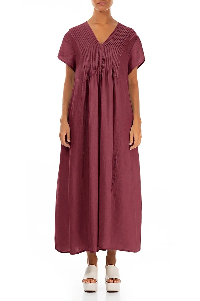 Romantic Antique Ruby Linen Dress 1